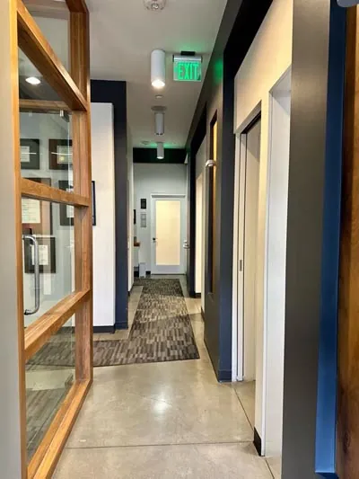 back hallway leading to the operatories at Corson Dentistry Denver